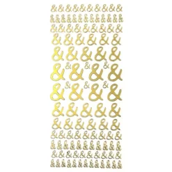 Sticker, &-Zeichen, Perlmuttfolie, gold