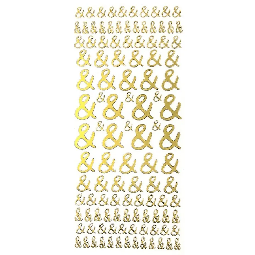 Sticker, &-Zeichen, Perlmuttfolie, gold