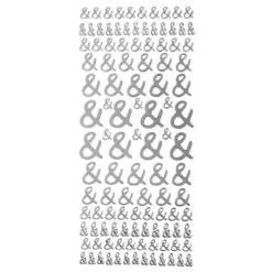 Sticker, &-Zeichen, Spiegelfolie, silber