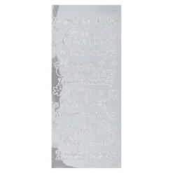 Sticker, Zum Geburtstag, Spiegelfolie, silber