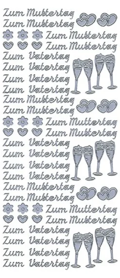 Sticker, Zum Muttertag/Vatertag, silber