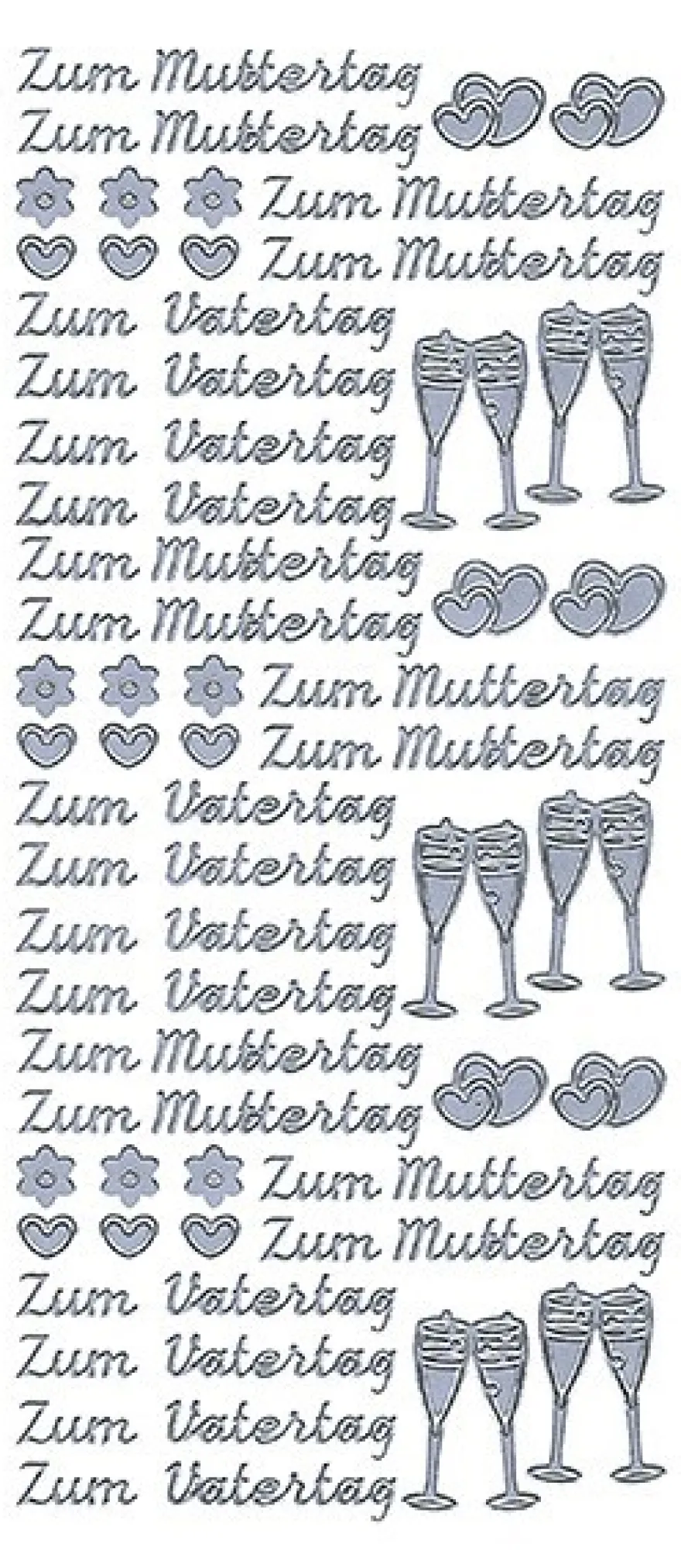 Sticker, Zum Muttertag/Vatertag, silber