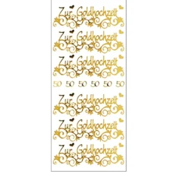 Sticker, Zur Goldhochzeit, Spiegelfolie, gold