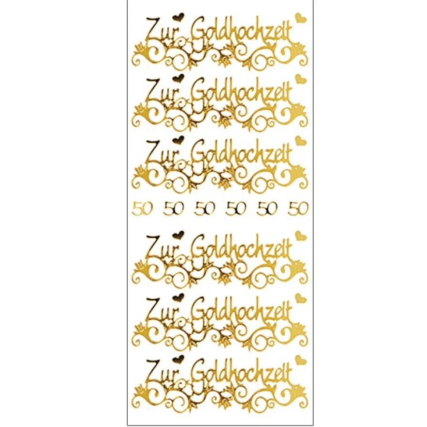 Sticker, Zur Goldhochzeit, Spiegelfolie, gold