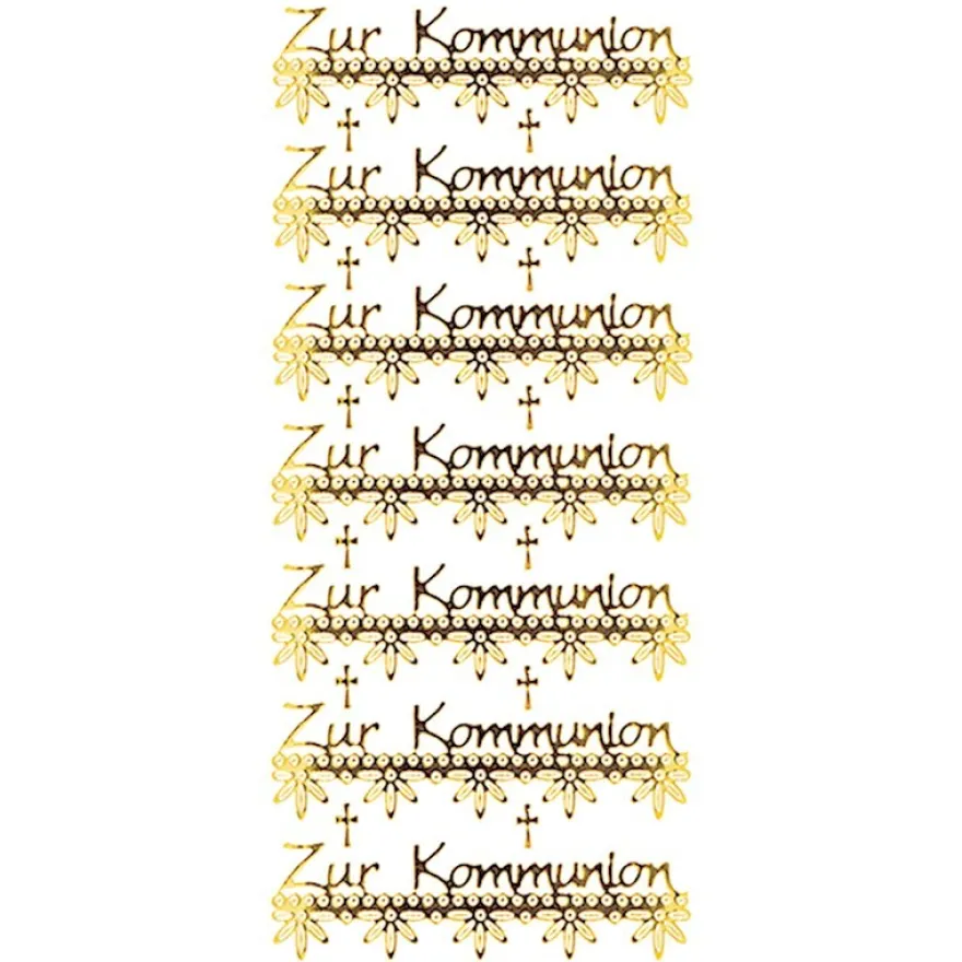 Sticker, Zur Kommunion, Spiegelfolie, gold