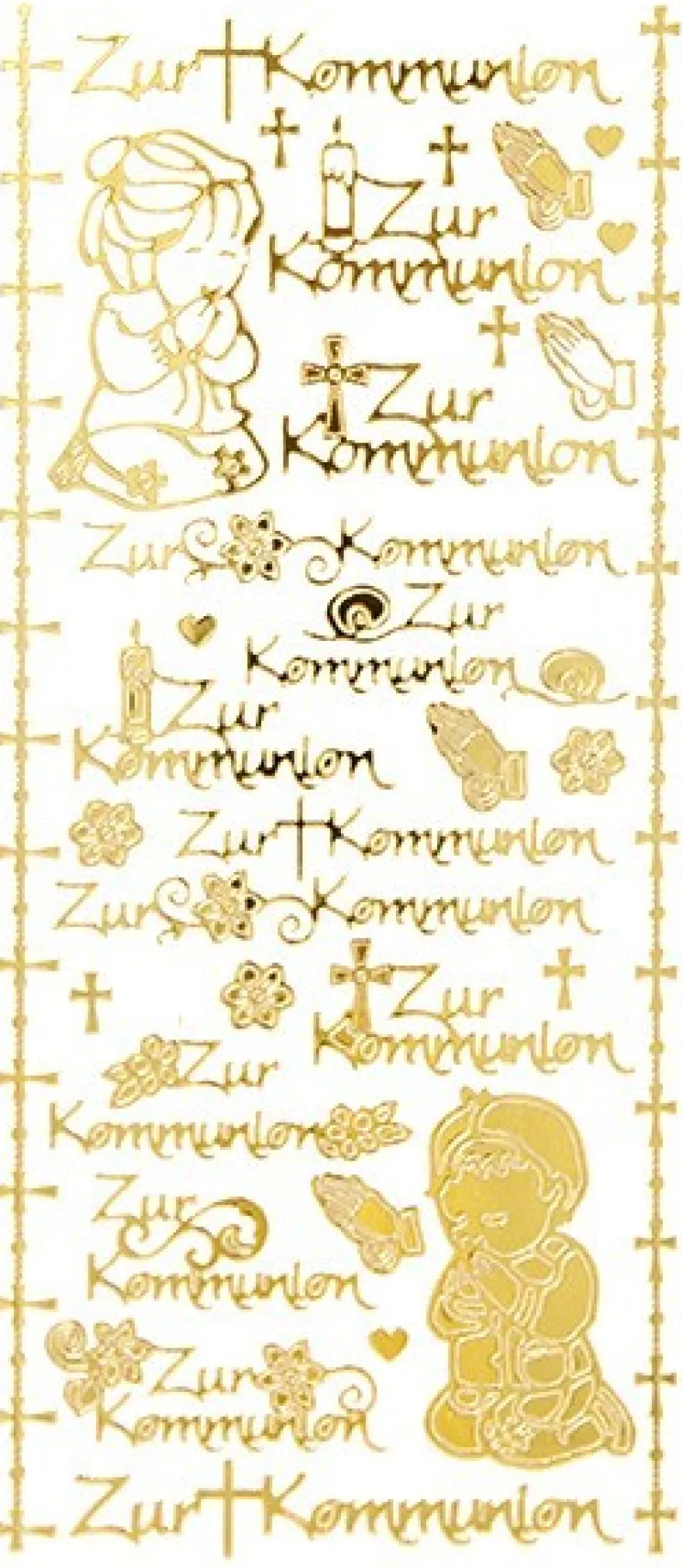 Sticker, Zur Kommunion, Spiegelfolie, gold