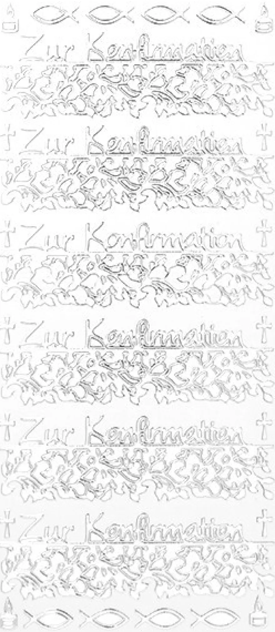 Sticker, Zur Konfirmation, Lackfolie, weiß