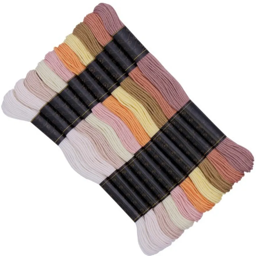 Stickgarn-Set, 10 Döckchen, Beigetöne