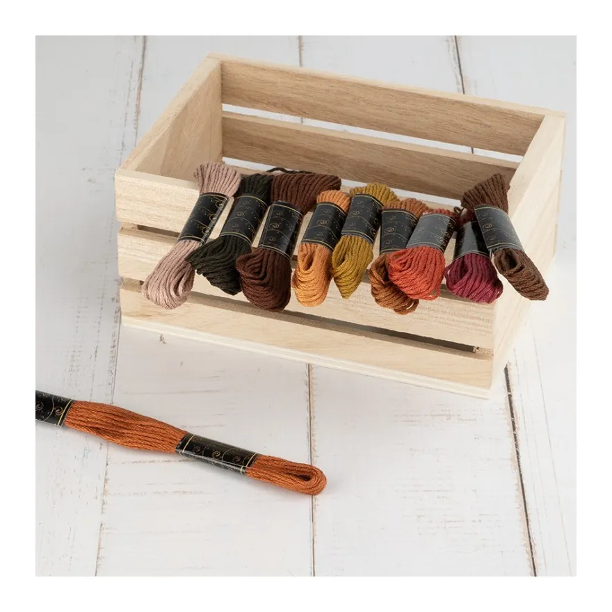 Stickgarn-Set, 10 Döckchen, Brauntöne