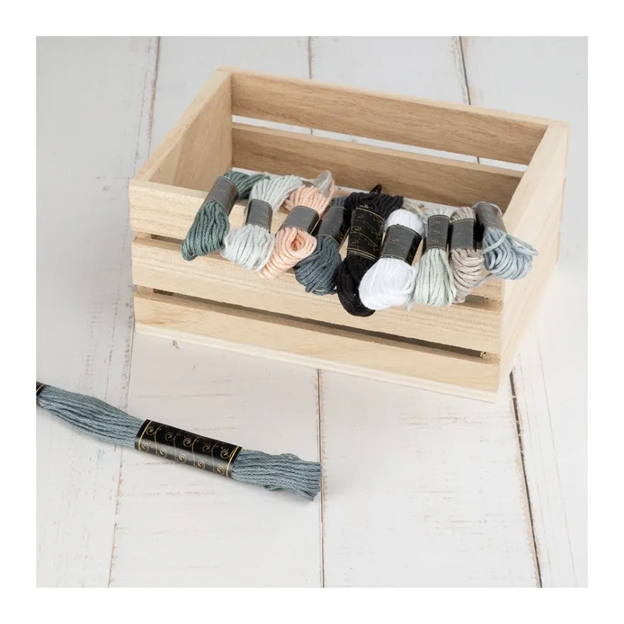 Stickgarn-Set, 10 Döckchen, Grautöne