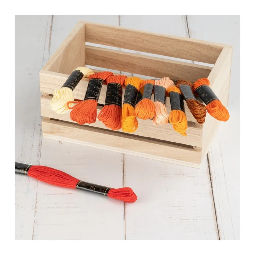 Stickgarn-Set, 10 Döckchen, Orangetöne
