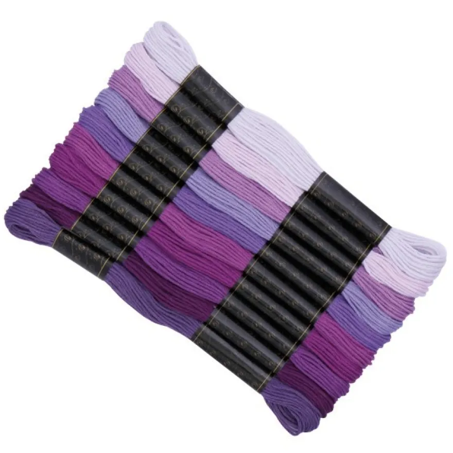 Stickgarn-Set, 10 Döckchen, Violetttöne