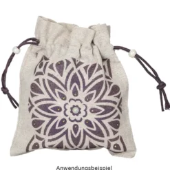 Stoffbeutel mit Zugband, 15cm x 17cm, natur, 12 Stück