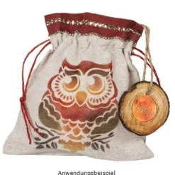 Stoffbeutel mit Zugband, 17cm x 19cm, natur, 6 Stück