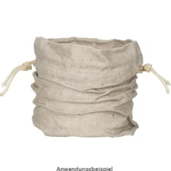 Stoffbeutel mit Zugband, 17cm x 19cm, natur, 6 Stück