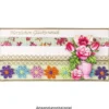 Stoffblüten-Band "Flower Power", 2,5cm breit, 1m lang