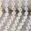 Stoffblüten-Band, Margeriten, flieder, 2,5cm breit, 2m lang