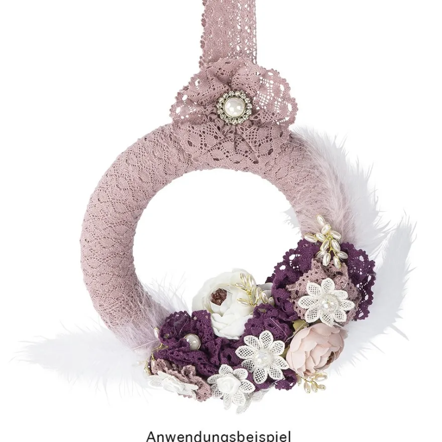 Stoffblüten-Band "Vintage", 3,5cm breit, 1m lang