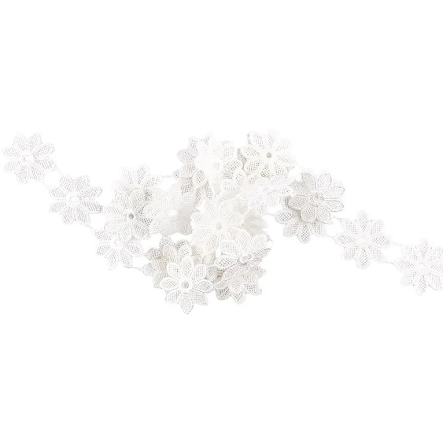 Stoffblüten-Band "Vintage", 3,5cm breit, 1m lang