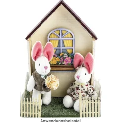 Stoff-Hasen, Clara & Anton, 14cm x 7cm, 2 Stück