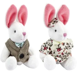 Stoff-Hasen, Clara & Anton, 14cm x 7cm, 2 Stück