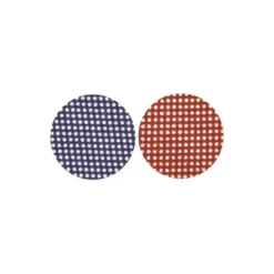 Stoffkreise für Knöpfe mit 22 mm Ø, blau/rot, 50er Set