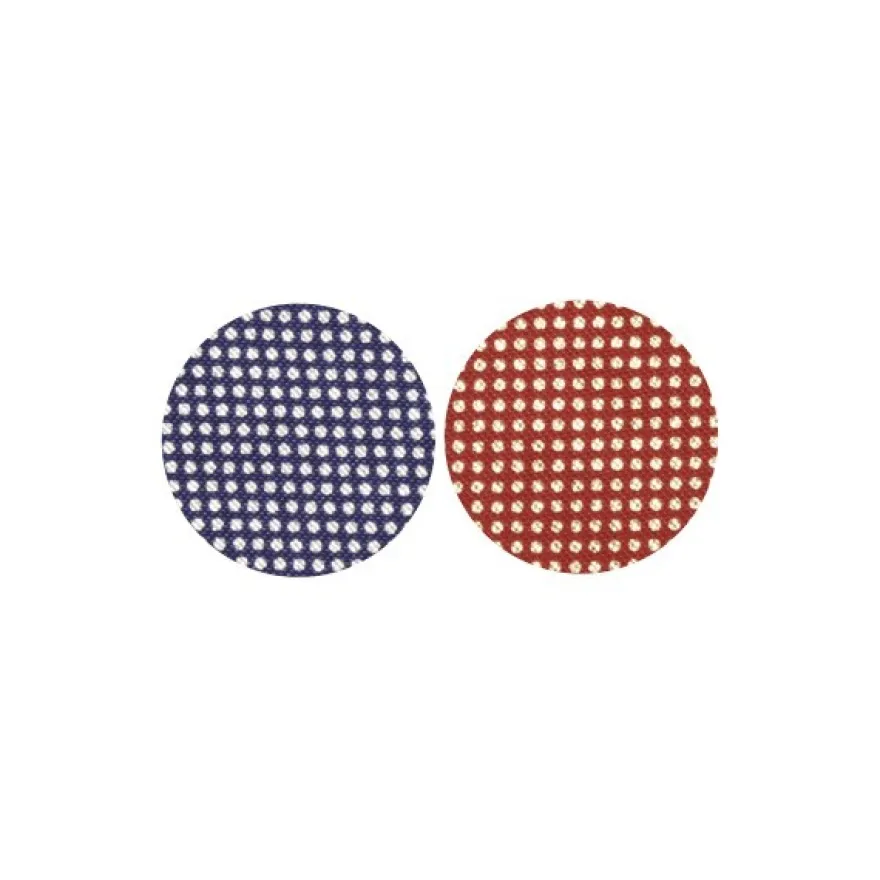 Stoffkreise für Knöpfe mit 22 mm Ø, blau/rot, 50er Set
