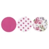 Stoffkreise für Knöpfe mit 16 mm Ø, fuchsia/gemustert, 50er Set