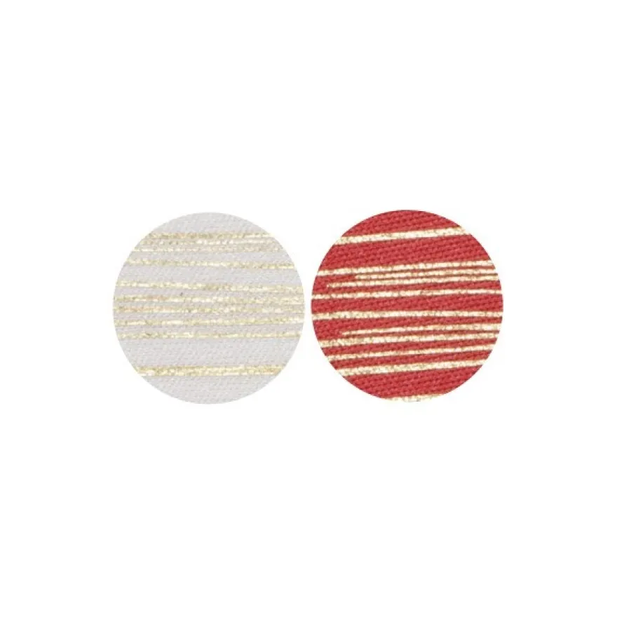 Stoffkreise für Knöpfe mit 16 mm Ø, weiß/rot, 50er Set