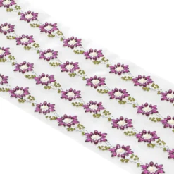 Strass-Bordüren, Blumen 3, verschiedene Farben, 3 Bogen