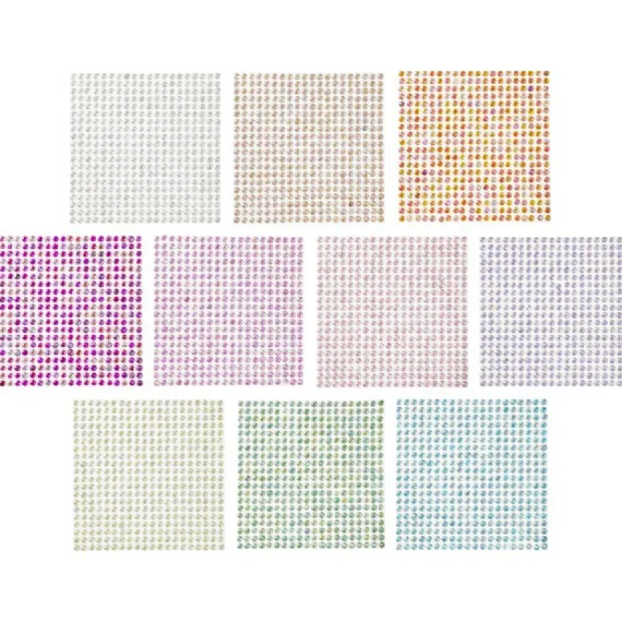 Strass-Glimmerbogen, Facettenschliff, selbstklebend, 4mm, 10er Set