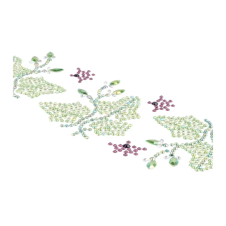 Strass-Ornamente, Blumen & Blätter, mehrfarbig, teilweise mit Veredelung, 5 Bogen