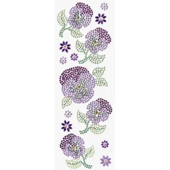 Strass-Ornamente, Blumen, mehrfarbig, teilweise mit Veredelung, 5 Bogen