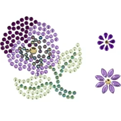 Strass-Ornamente, Blumen, mehrfarbig, teilweise mit Veredelung, 5 Bogen