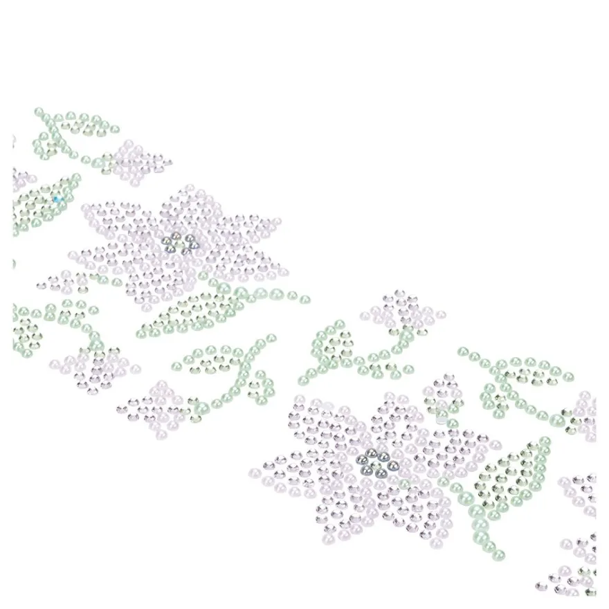 Strass-Ornamente, Blumen 2, verschiedene Designs und Farben, 5 Bogen