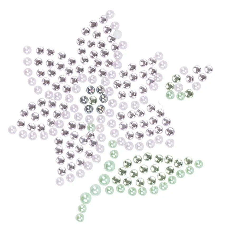 Strass-Ornamente, Blumen 2, verschiedene Designs und Farben, 5 Bogen