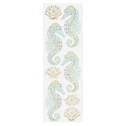 Strass-Ornamente, Maritim, mehrfarbig & veredelt, 5 Bogen