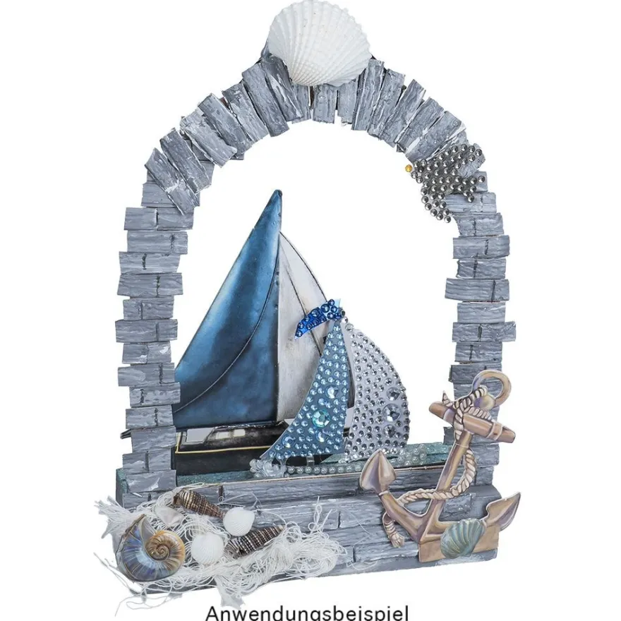 Strass-Ornamente, Maritim, mehrfarbig & veredelt, 5 Bogen