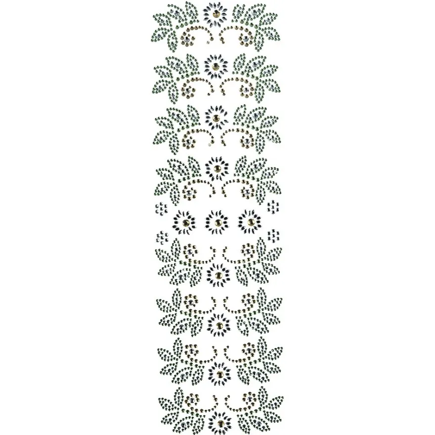 Strass-Ornamente, Sortierung 3, mehrfarbig, teilweise mit Veredelung, 5 Bogen