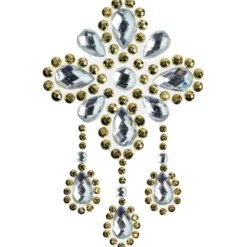 Strass-Ornamente, Sortierung 5, mehrfarbig, teilweise mit Veredelung, 5 Bogen