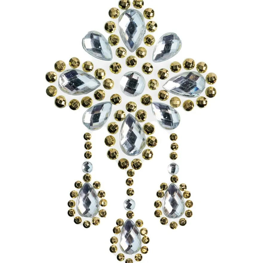 Strass-Ornamente, Sortierung 5, mehrfarbig, teilweise mit Veredelung, 5 Bogen