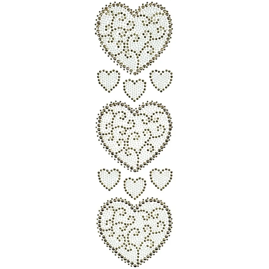 Strass-Ornamente, Sortierung 2, mehrfarbig, teilweise mit Veredelung, 5 Bogen