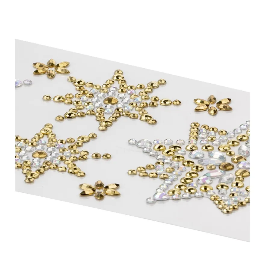 Strass-Ornamente, Sterne&Eiskristalle, mehrfarbig, teilweise mit Veredelung, 5 Bogen