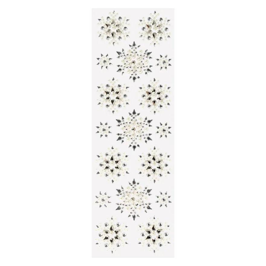 Strass-Ornamente, Sterne&Eiskristalle, mehrfarbig, teilweise mit Veredelung, 5 Bogen