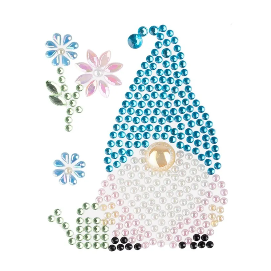 Strass-Ornamente, Wichtel 2, mehrfarbig, teilweise mit Veredelung, 1 Bogen