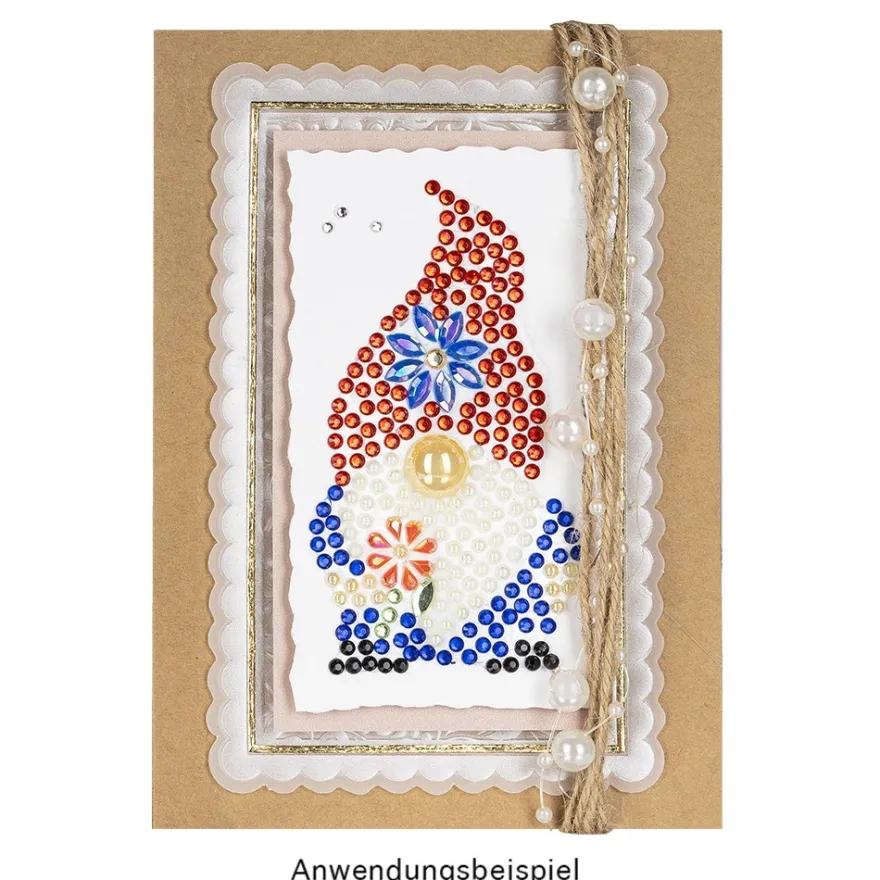 Strass-Ornamente, Wichtel 1, mehrfarbig, teilweise mit Veredelung, 1 Bogen