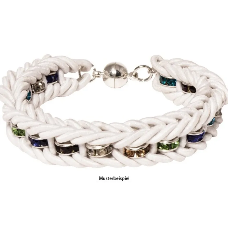 Strass-Rondell mit Strass-Steinen, Ø0,8 cm, 10 Stück, silber/saphir