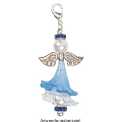 Strass-Rondell mit Strass-Steinen, Ø0,8 cm, 10 Stück, silber/lapislazuli