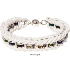 Strass-Rondell mit Strass-Steinen, Ø0,8 cm, 10 Stück, silber/türkis
