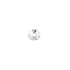 Strass-Rondell mit Strass-Steinen, Ø 6mm, silber, 100 Stück